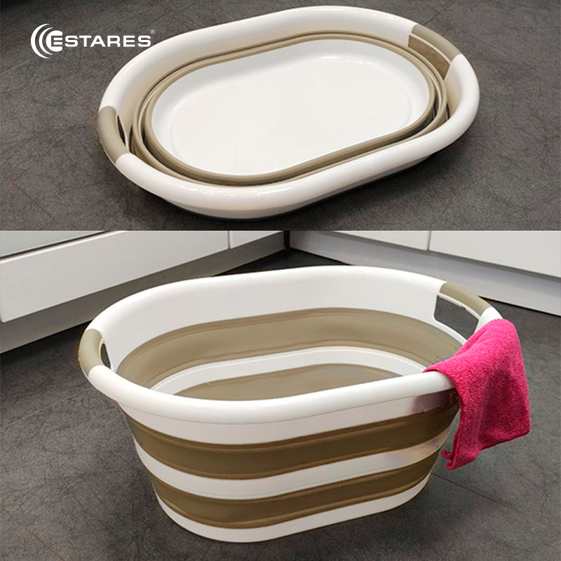 Таз складной силиконовый ES-BS-portable-24l-54x39x24 7-white beige_2021