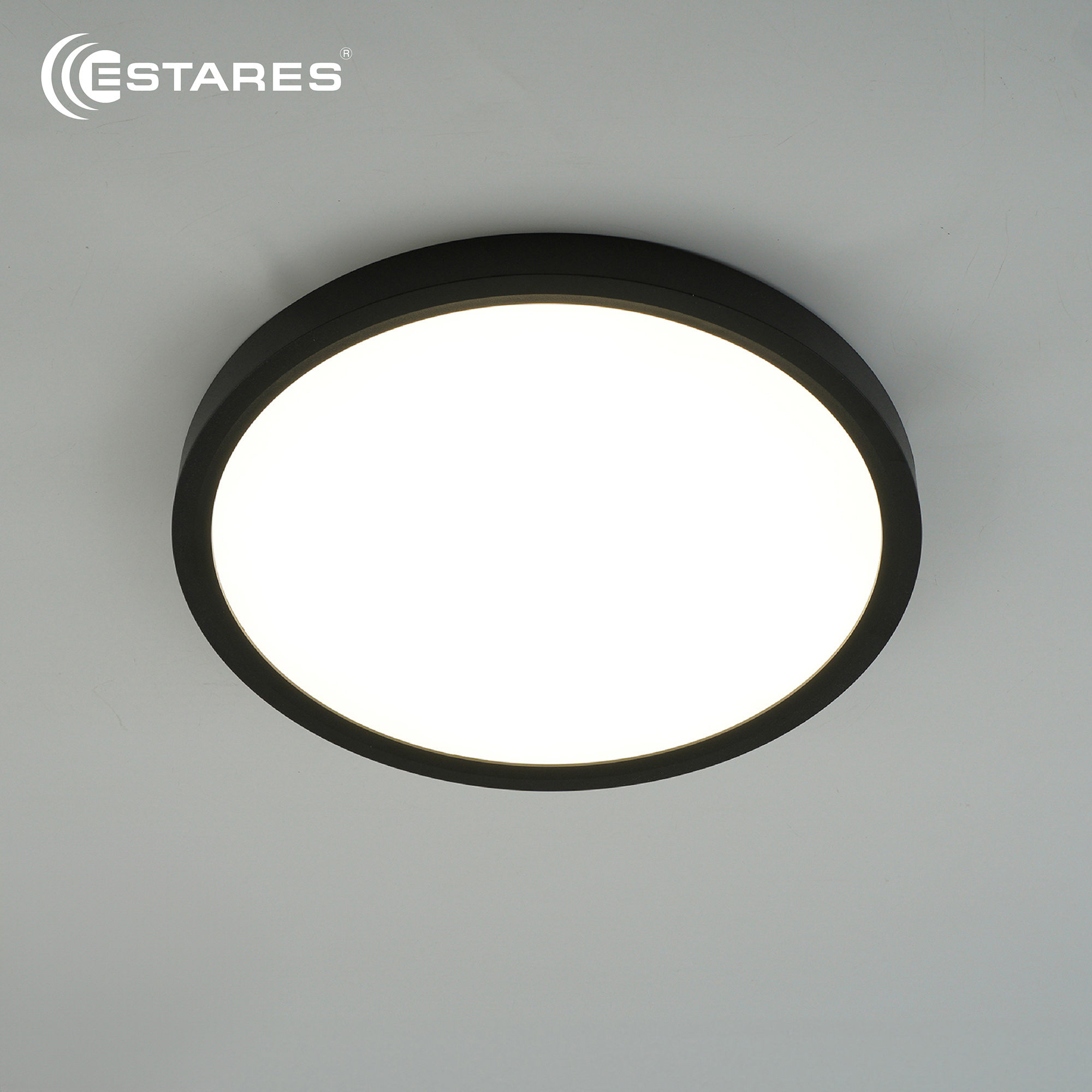 Cветодиодный светильник ROUND 28W R-300x25-BLACK/WHITE-220-IP44, 4000K