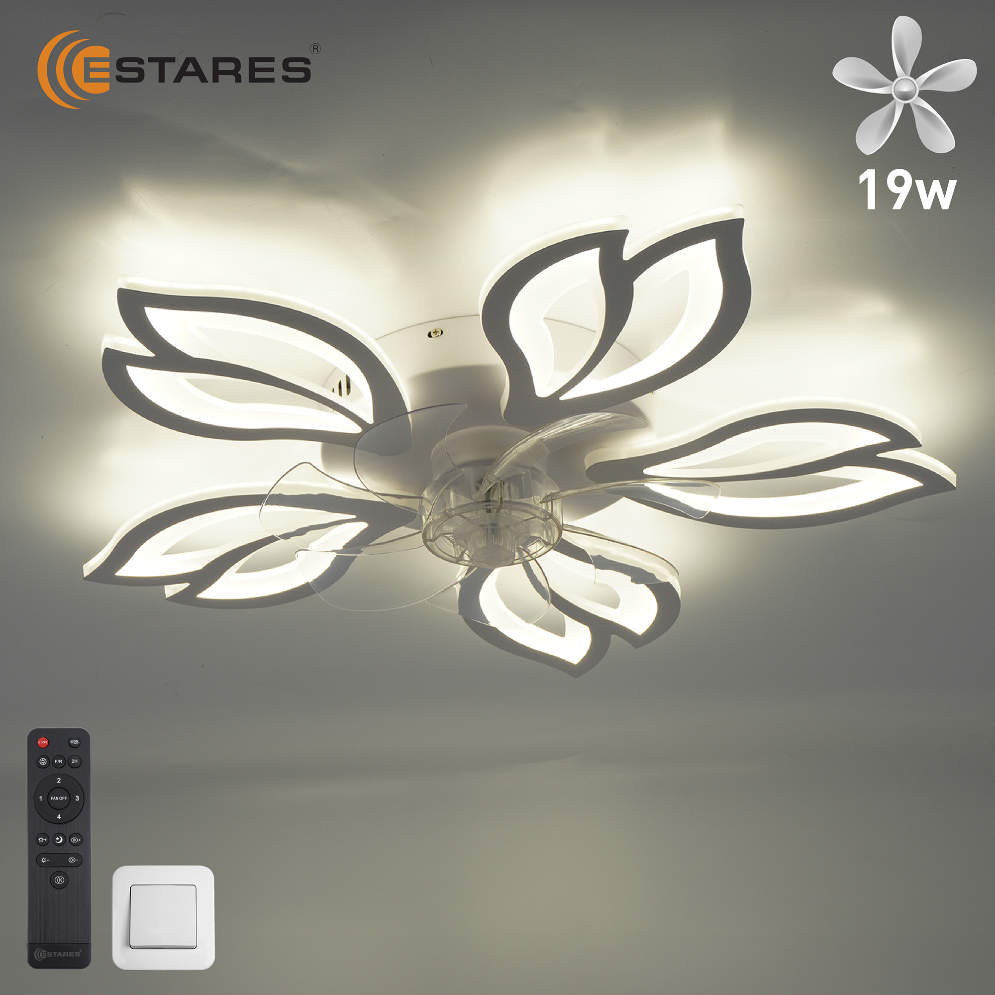 FAN ASTRA 70W+19W 5F-IRC-WHITECLEAR О9
