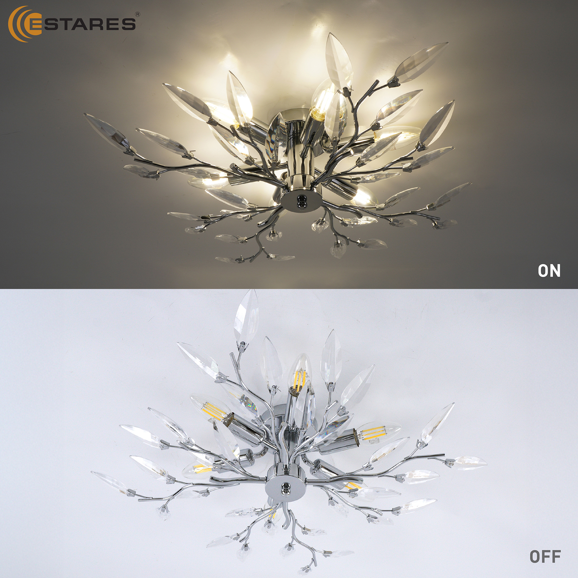 VIOLA 6xE14-600х150-CHROMECRYSTAL Озон 2