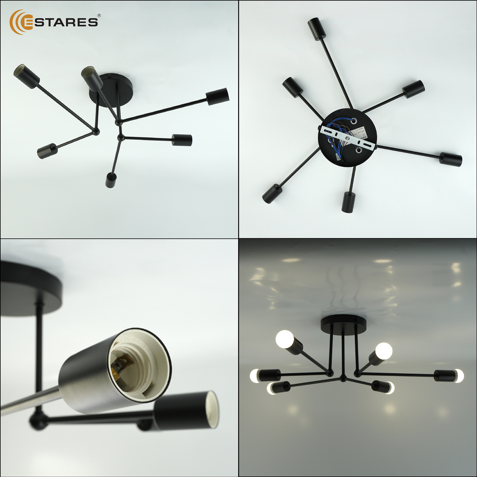 Люстра BELFAST 6xE27 R-740x190-BLACK-220-IP20