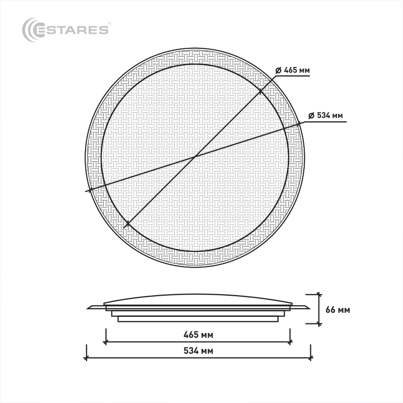 Управляемый светодиодный светильник ESTERA 60W RGB R-465-WHITE-220V-IP20