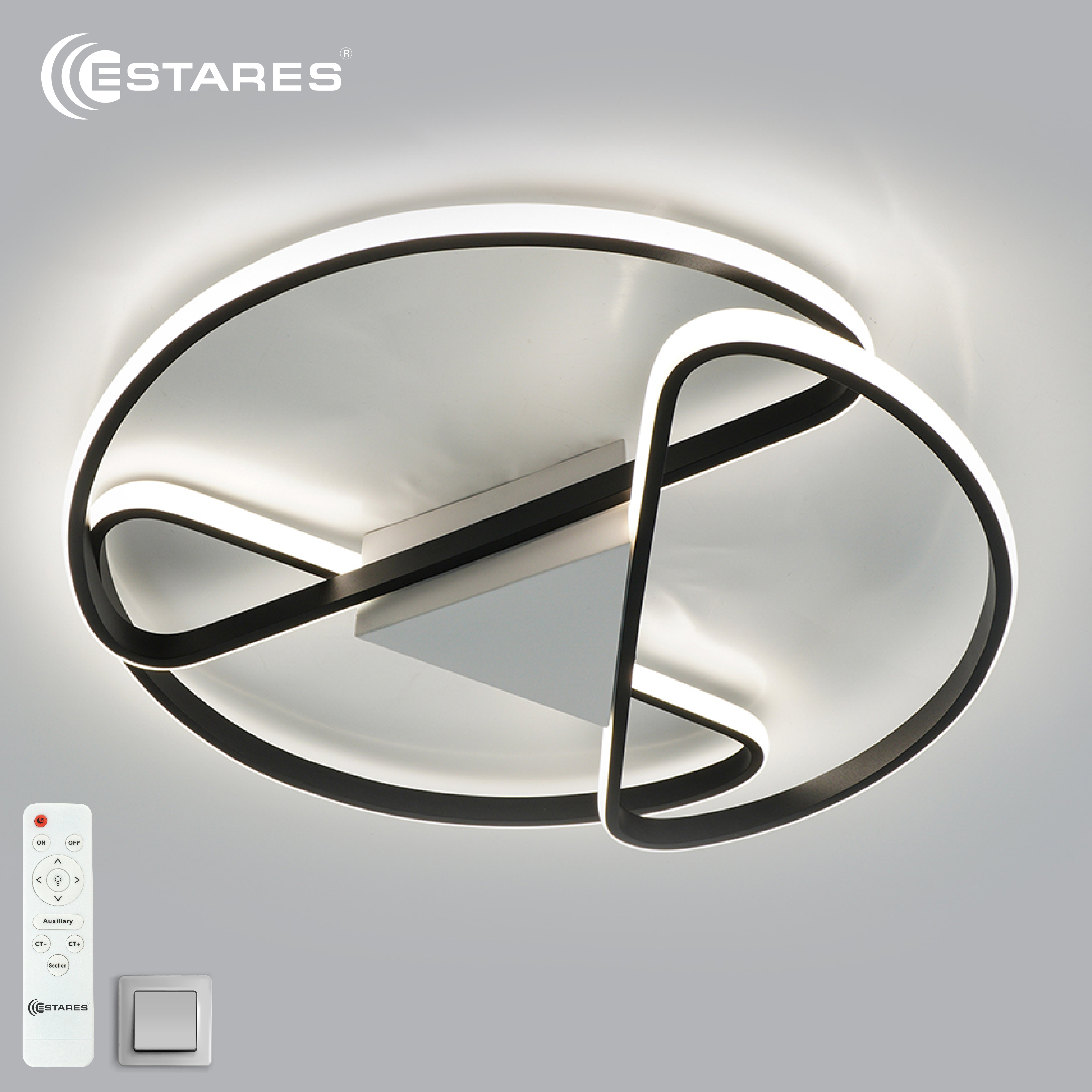 Управляемая светодиодная люстра CALLISTA 80W R-RC-500x75-BLACK/WHITE-220-IP20