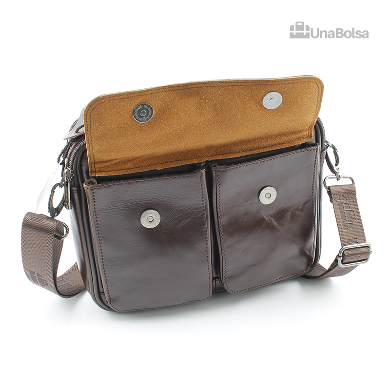 Сумка мужская из натуральной кожи UB-B210-240x190х90-brown brown-молния магнит