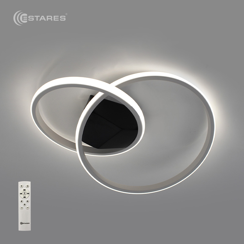 Управляемая светодиодная люстра KIOTO 60W 2R-RC-480x350x100-WHITE/BLACK/WHITE-220-IP20