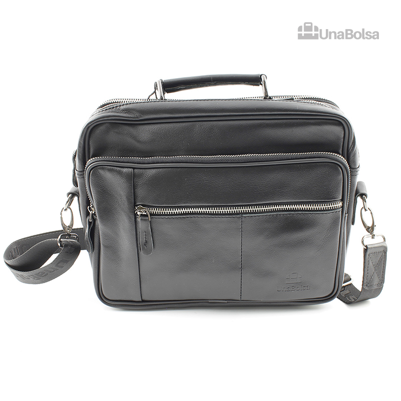 Сумка мужская из натуральной кожи UB-B310-290x230х90-black black-молния молния