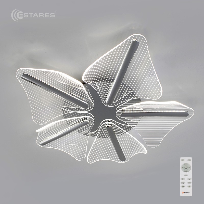 Управляемая светодиодная люстра LORELEA 60W R-RC-600x107-CHROME/CLEAR-220-IP20