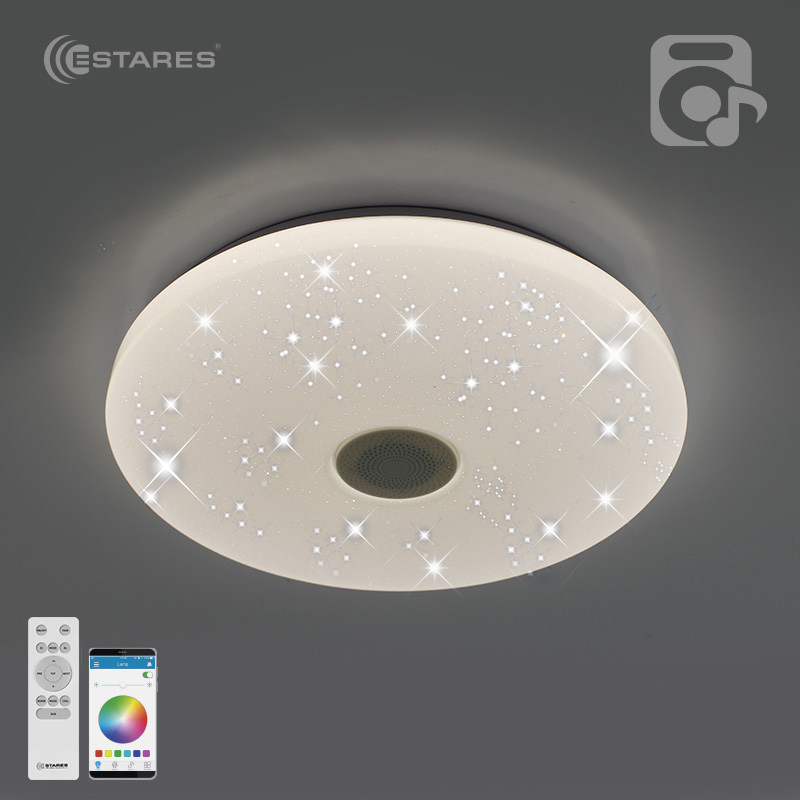 Управляемая светодиодная музыкальная люстра a-play RGB 60W R-APP-390-WHITE WHITE-220-IP20