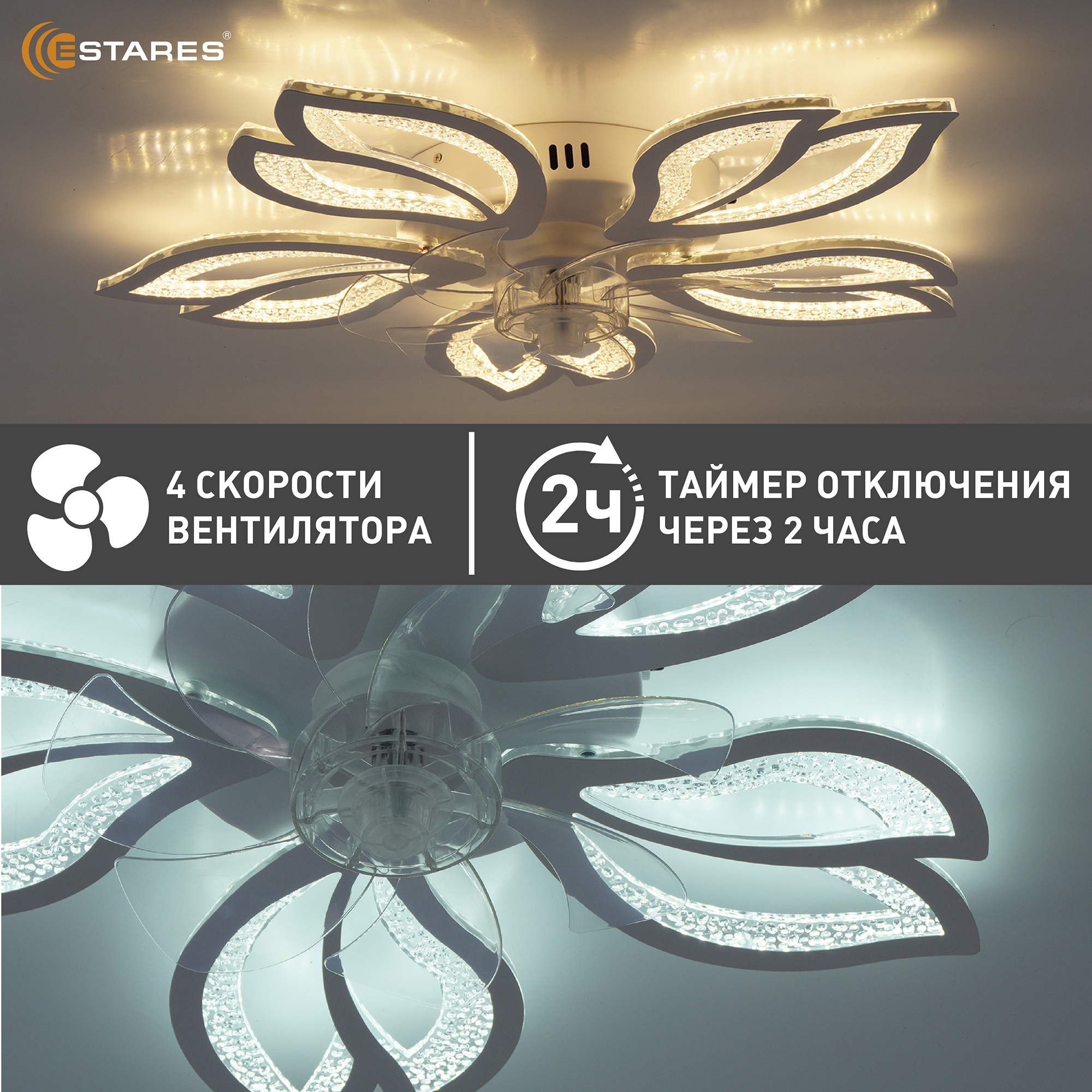 FAN ASTRA ICE 70W+19W 5F-IRC-WHITECLEARCLEAR Озон 7