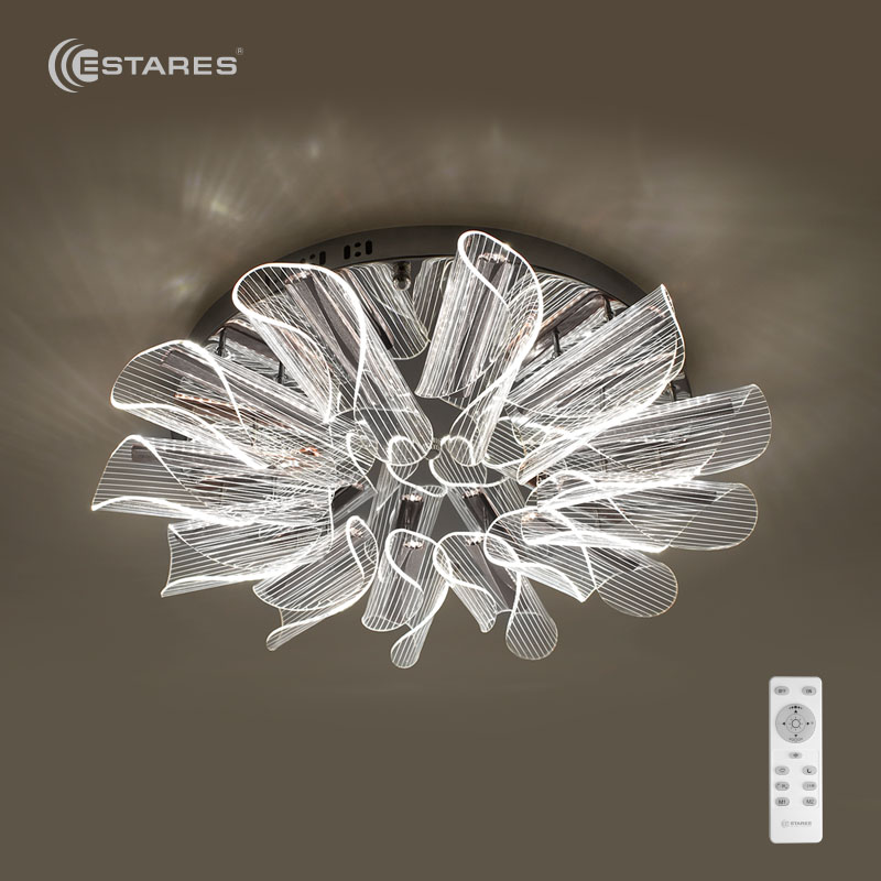 Управляемый светодиодный светильник LUMIERA 60W R-550x100-RC-CHROME/CHROME/CLEAR-220-IP20