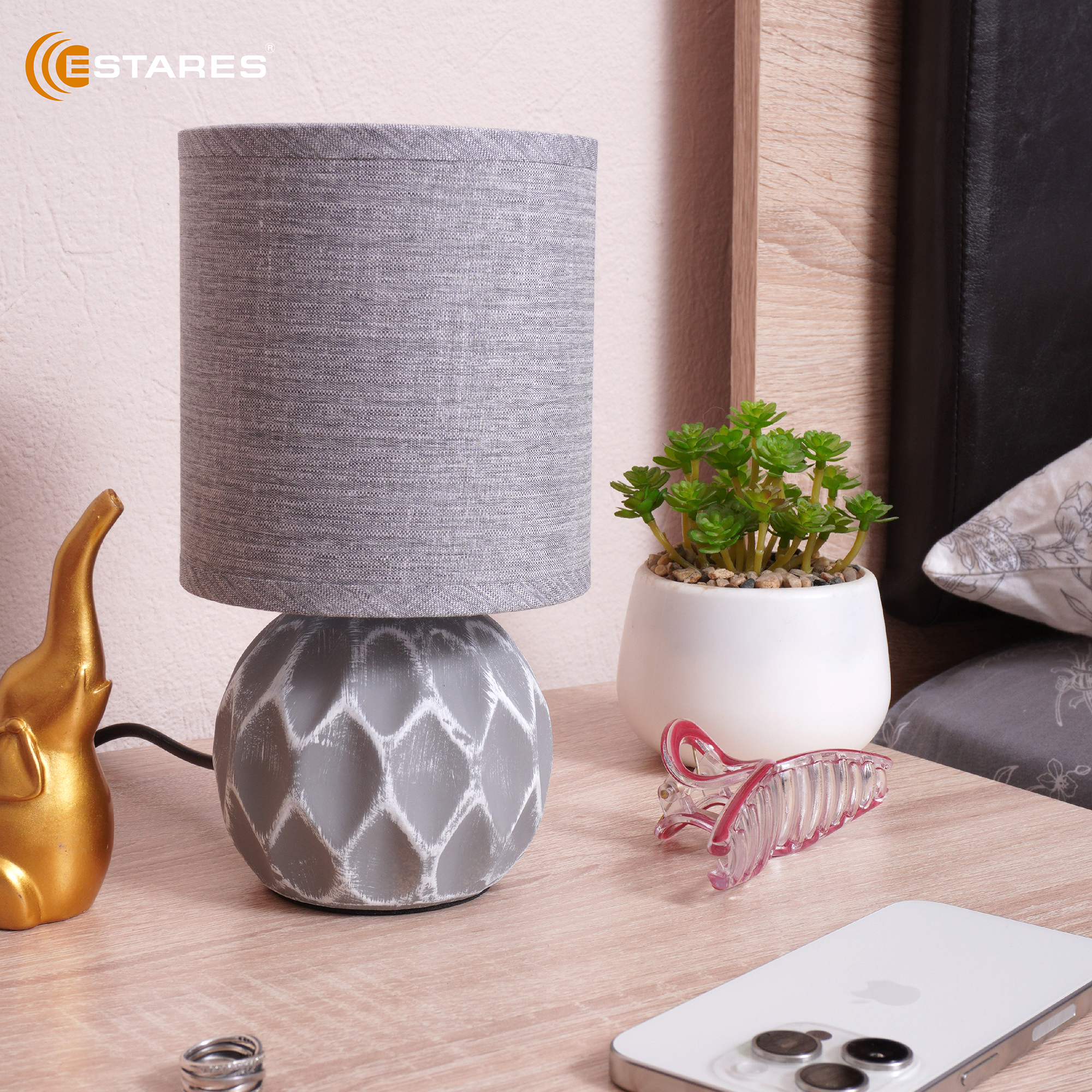 Настольная лампа COFI 1xE14 R-130x220-GRAY-220-IP20