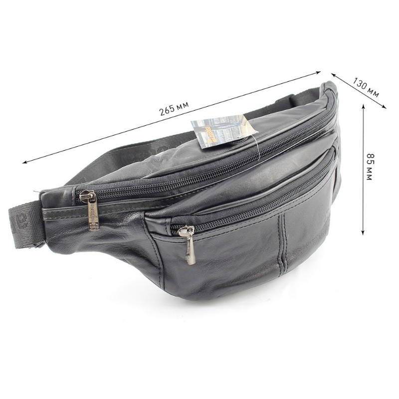 Сумка мужская из натуральной кожи UB-009-345x145х85-darkgray/black-молния/молния