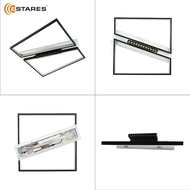 Управляемая светодиодная люстра DAWN 90W 12DL SL-APP-510x450x120-BLACK WHITE-220-IP20