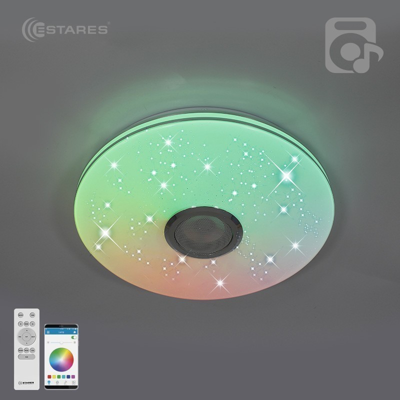 Управляемая светодиодная музыкальная люстра MUSIC RGB 40W R-APP-330-WHITE/CHROME-220-IP20