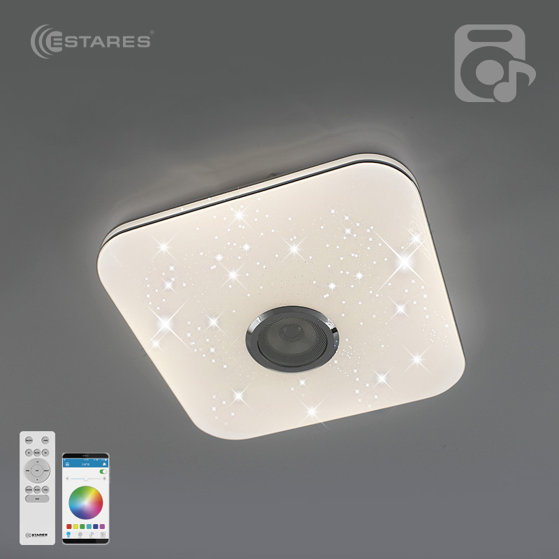 Управляемая светодиодная музыкальная люстра MUSIC RGB 40W S-APP-330-WHITE CHROME-220-IP20