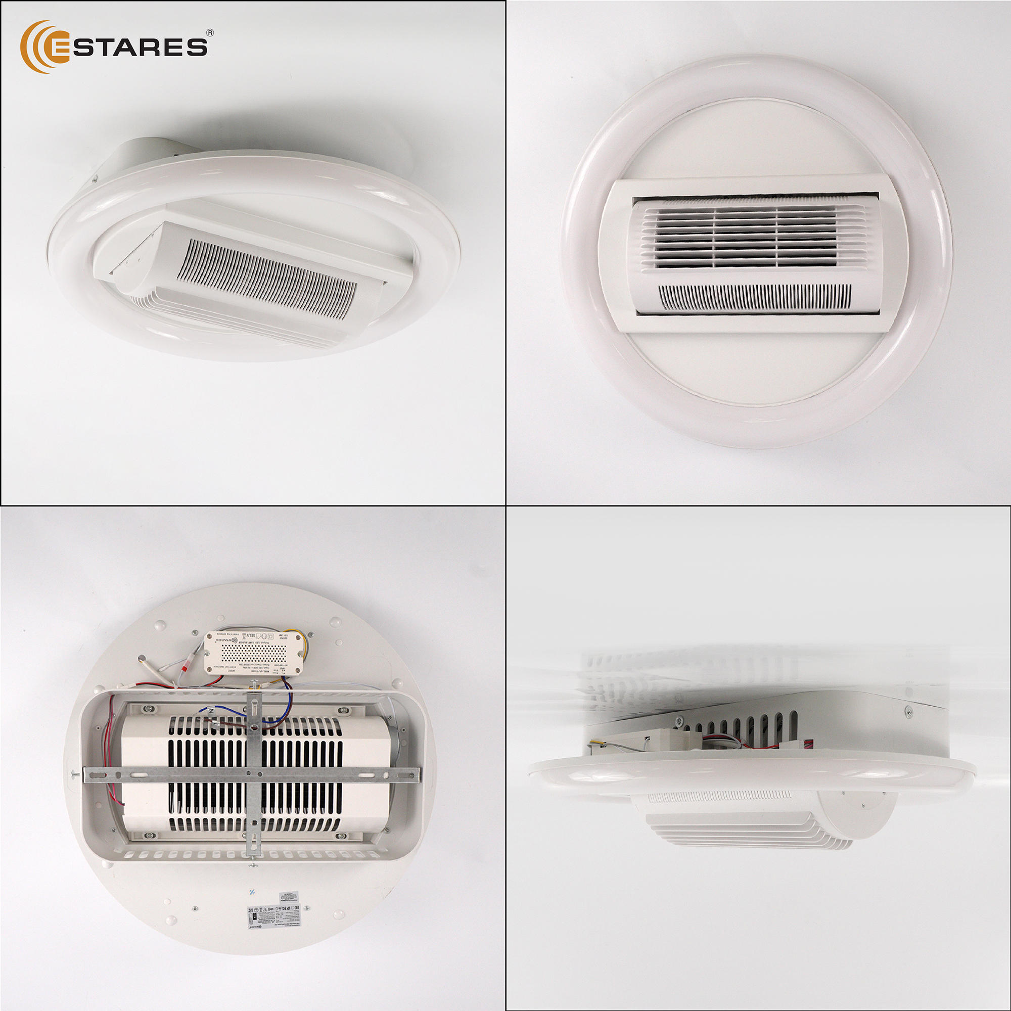 Управляемая светодиодная люстра с вент.FAN ISIDA 45W+15W R-APP-480x145-WHITE WHITE-220-IP20