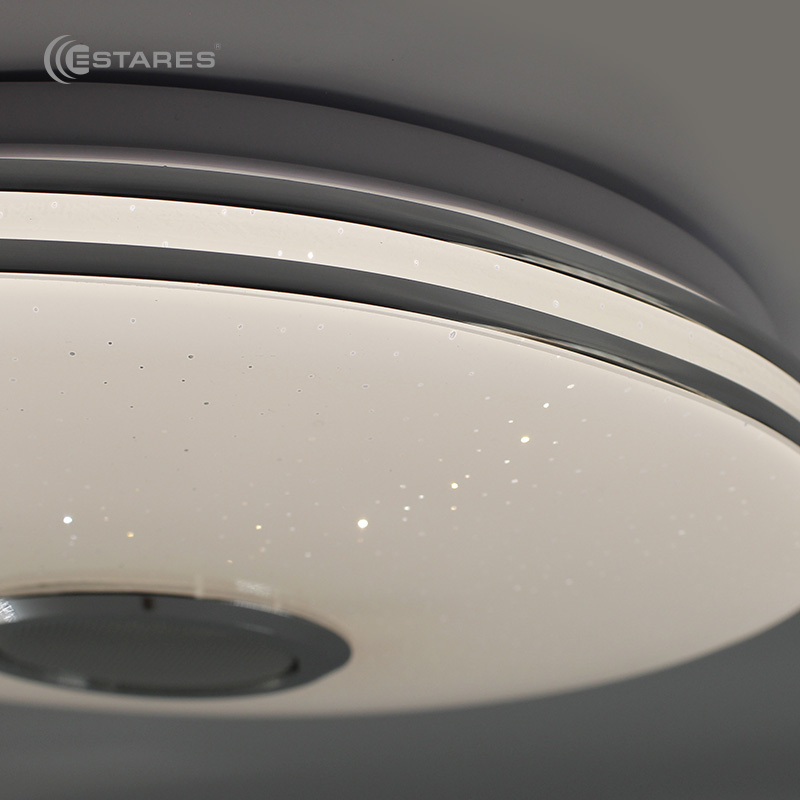 Управляемая светодиодная музыкальная люстра MUSIC RGB 60W R-APP-390-WHITE CHROME-220-IP20