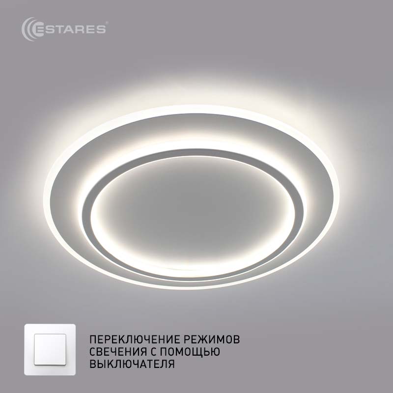 Управляемая светодиодная люстра VEGA dual 80W 2R-ON/OFF-470x45-WHITE/WHITE-220-IP20