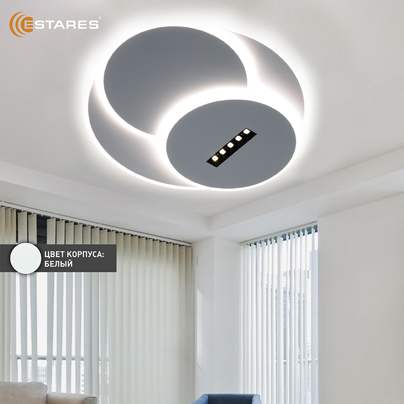 Управляемый светодиодный светильник STERREN 95W 3R 5DL-RC-495x55-WHITE BLACK WHITE-220-IP20