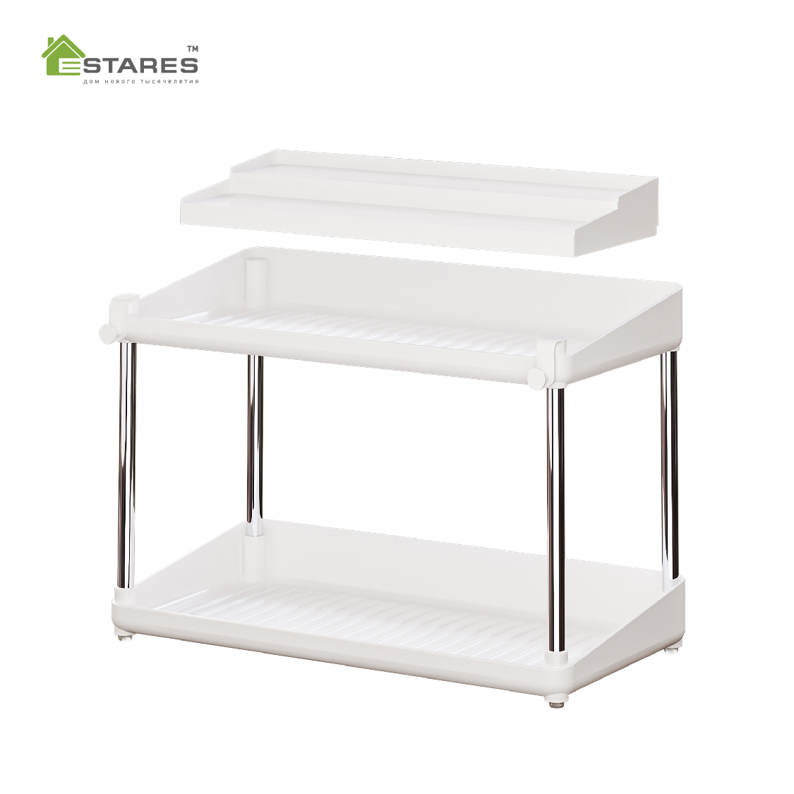 Органайзер MODO 2F+1F-375x190x255-WHITE CHROME