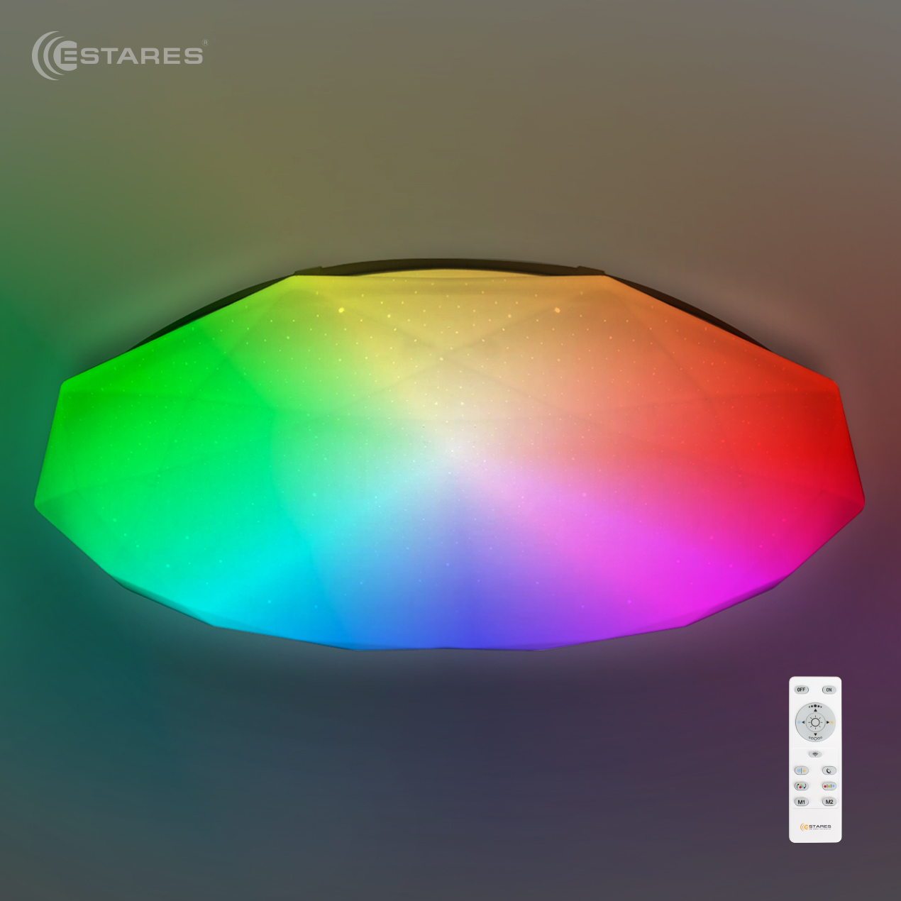   Управляемый светодиодный светильник ALMAZ 60W RGB R-500-SHINY/WHITE-220V-IP44 /2019