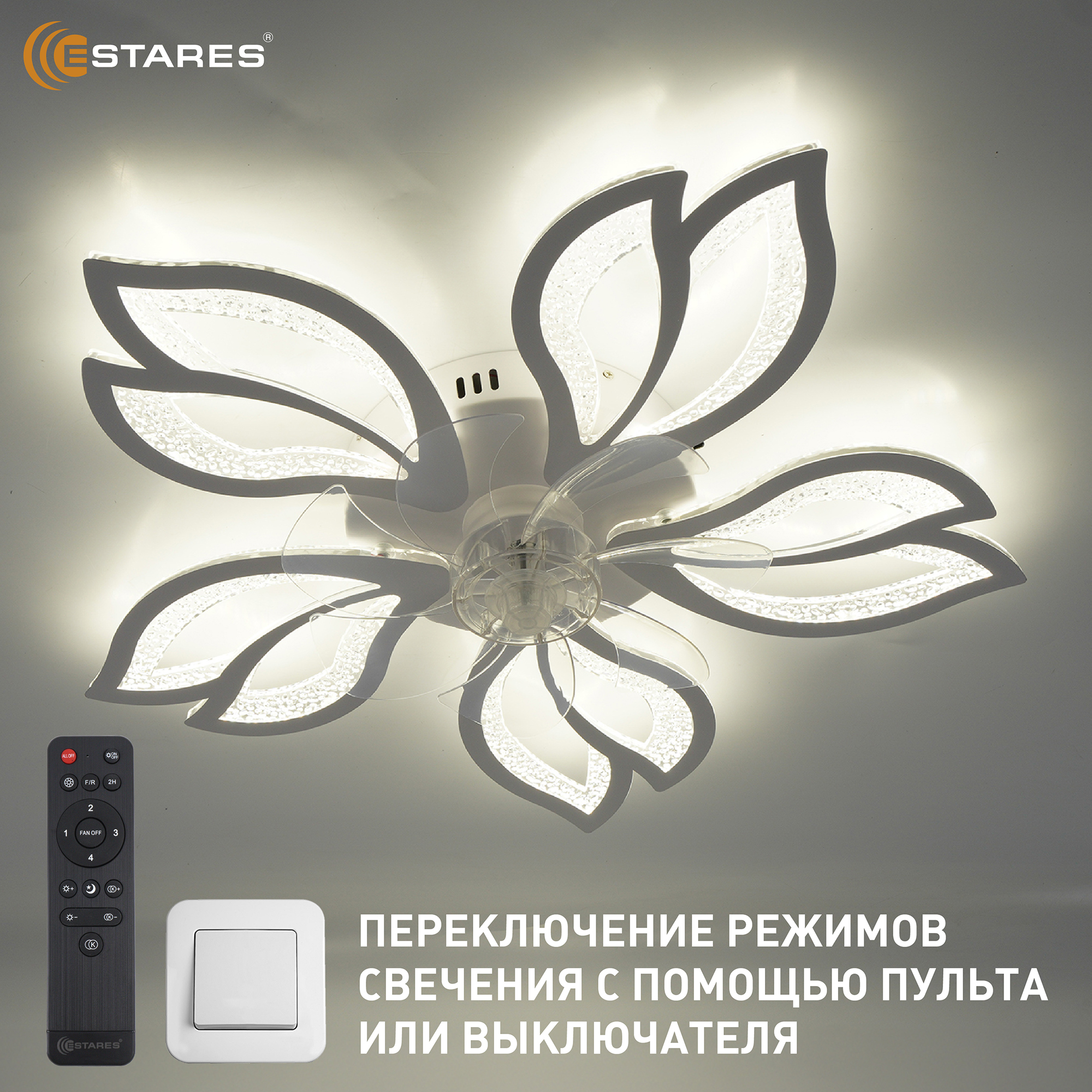 FAN ASTRA ICE 70W+19W 5F-IRC-WHITECLEARCLEAR Озон 5