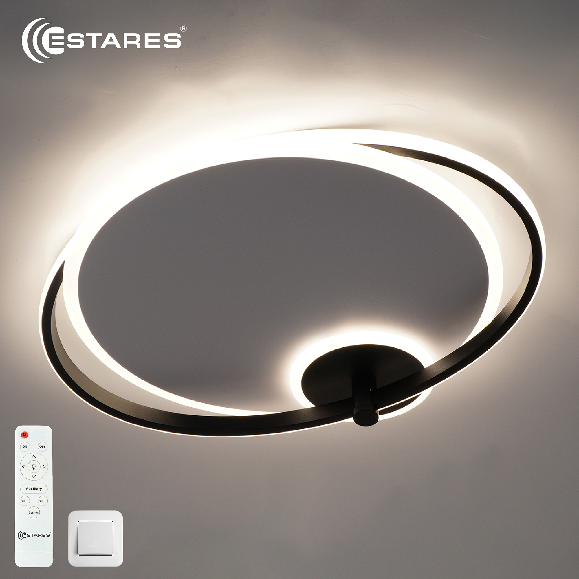 Управляемая светодиодная люстра RUMIKA 100W 3R RC-482x415x90-WHITE/BLACK/WHITE-220-IP20