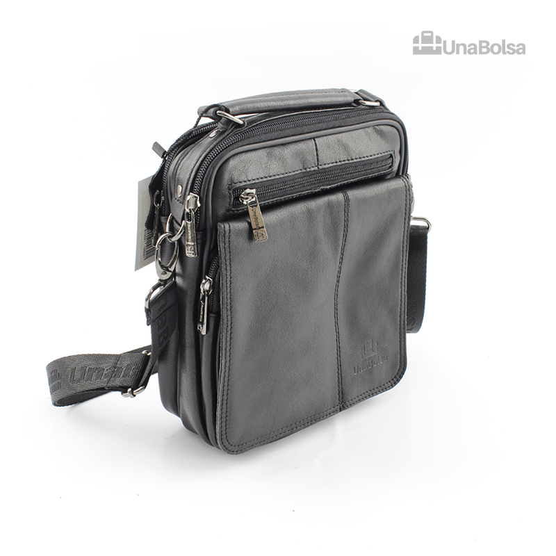 Сумка мужская из натуральной кожи UB-B219-195x235х90-black black-молния молния