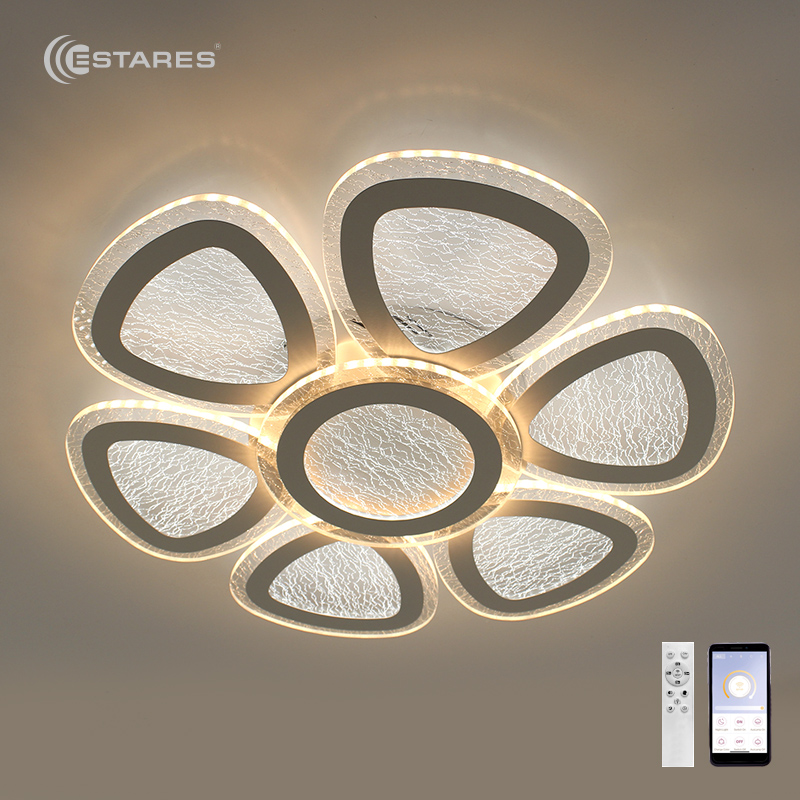 Управляемая светодиодная люстра FUNDO DOUBLE 130W 6T1R-APP-500X60-WHITE/ICE-220-IP20