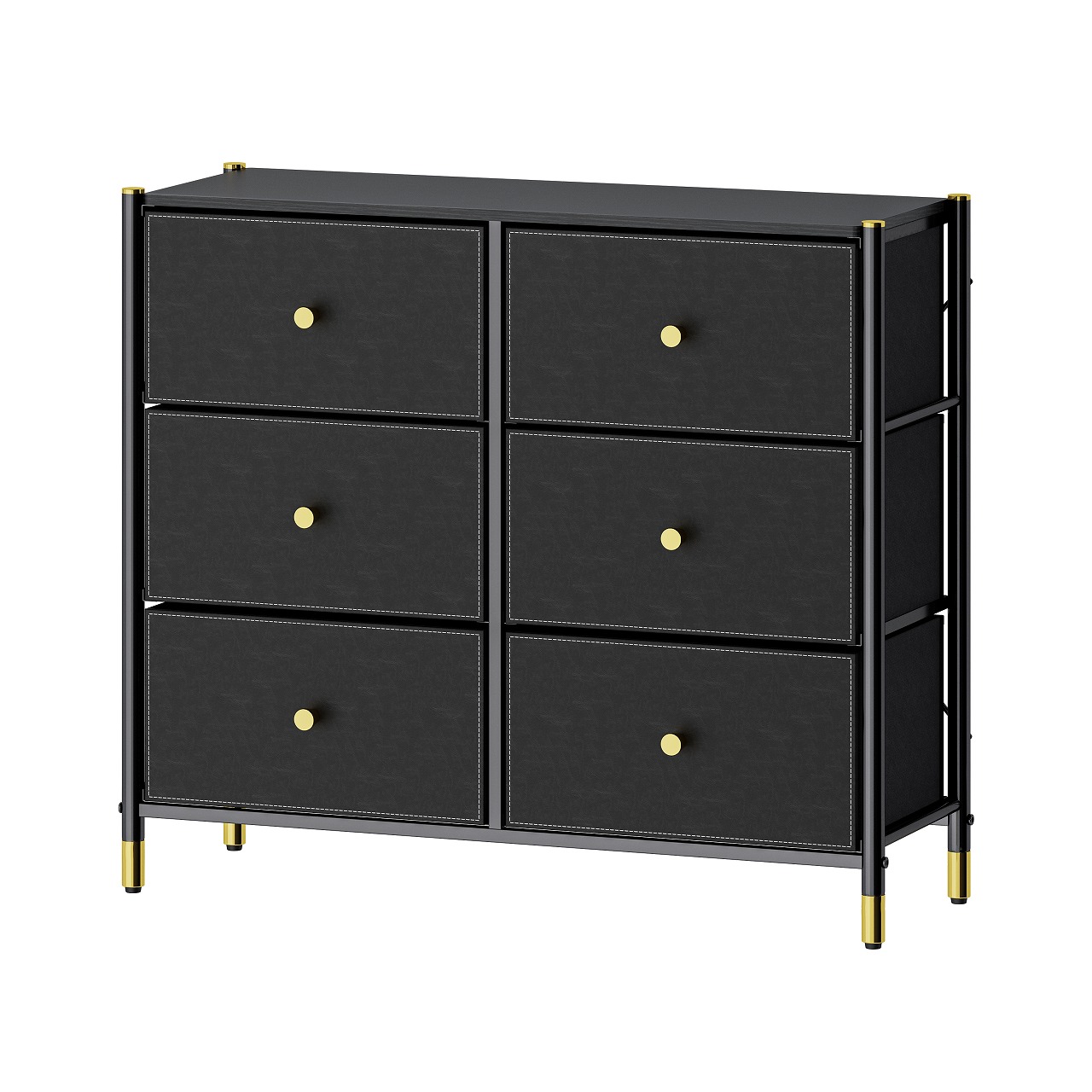 COMMOD classic 3F-6D-BLACK GOLD-89x30x78 комод-макси плюс