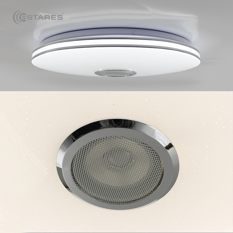 Управляемая светодиодная музыкальная люстра MUSIC RGB 60W R-APP-390-WHITE CHROME-220-IP20
