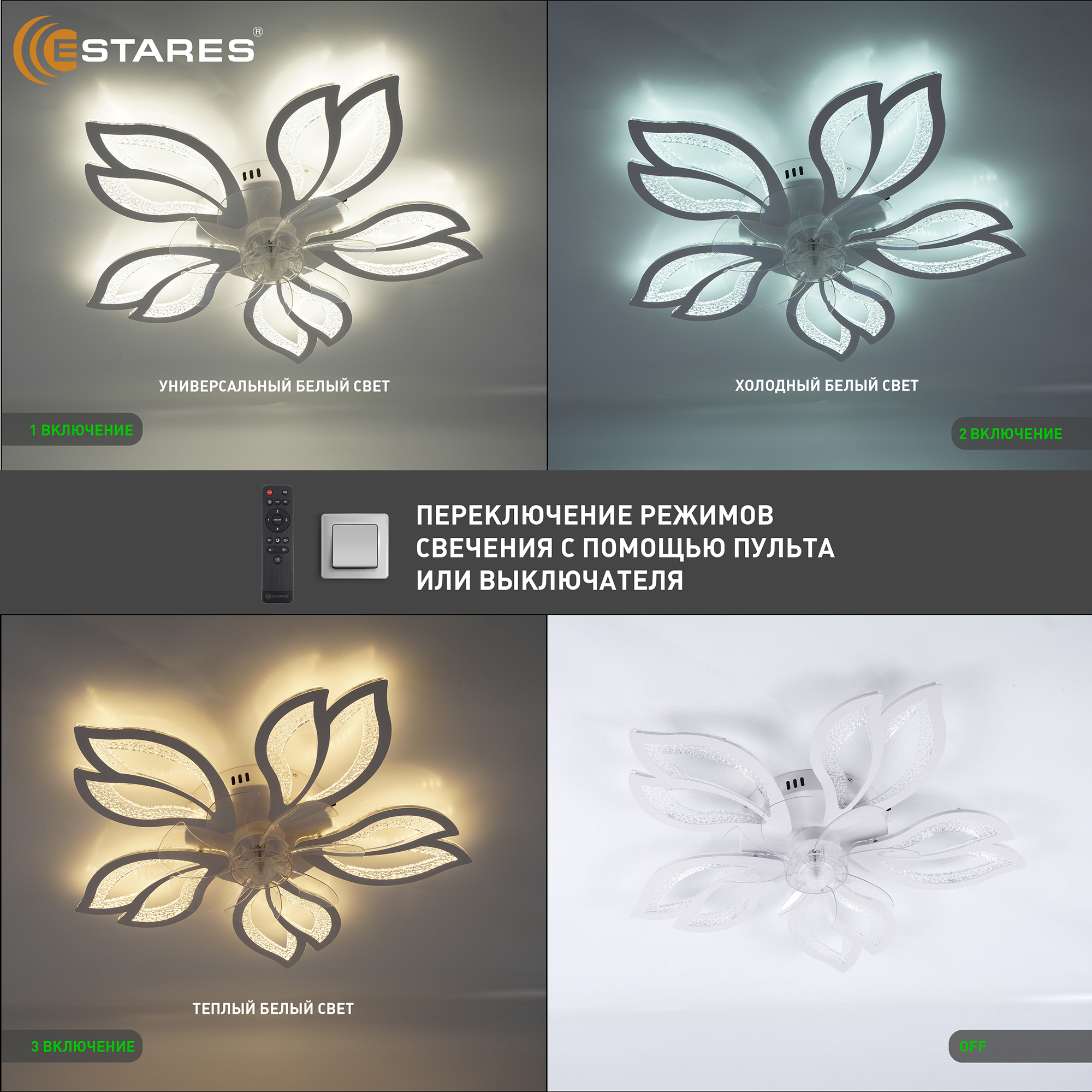 FAN ASTRA ICE 70W+19W 5F-IRC-WHITECLEARCLEAR Озон 3