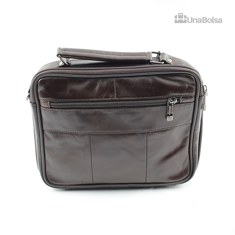 Сумка мужская из натуральной кожи UB-B222-240x190х90-brown brown-молния молния