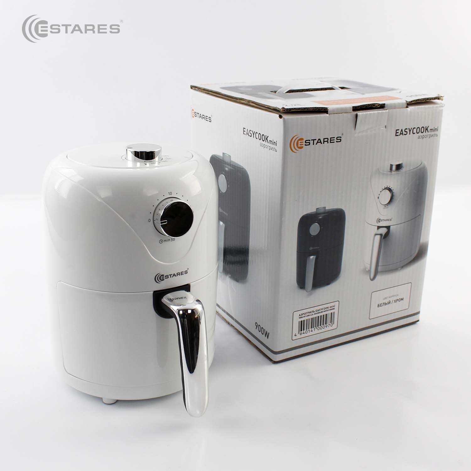 Аэрогриль EASYCOOK mini 900W-MT-220V-2.2L-202х300х285-white chrome