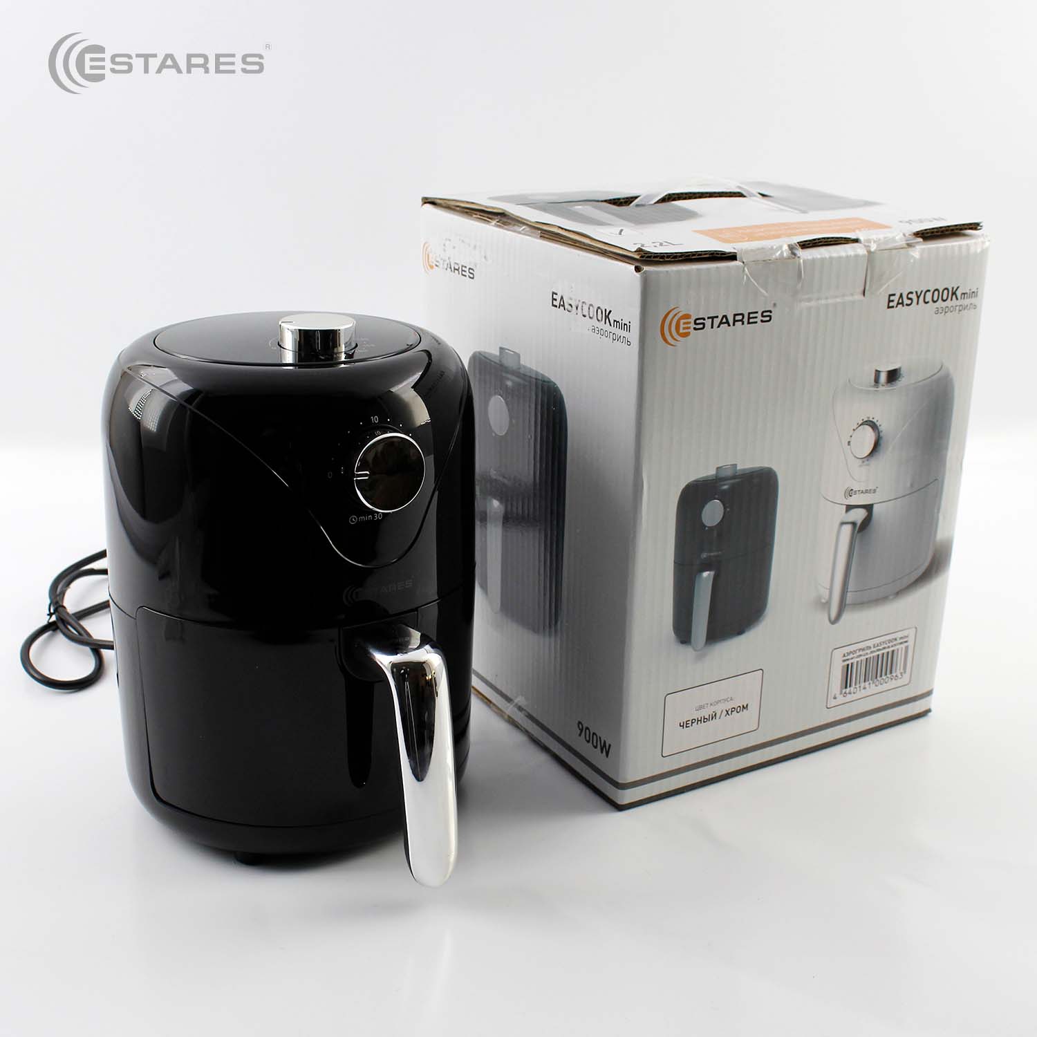 Аэрогриль EASYCOOK mini 900W-MT-220V-2.2L-202х300х285-black chrome