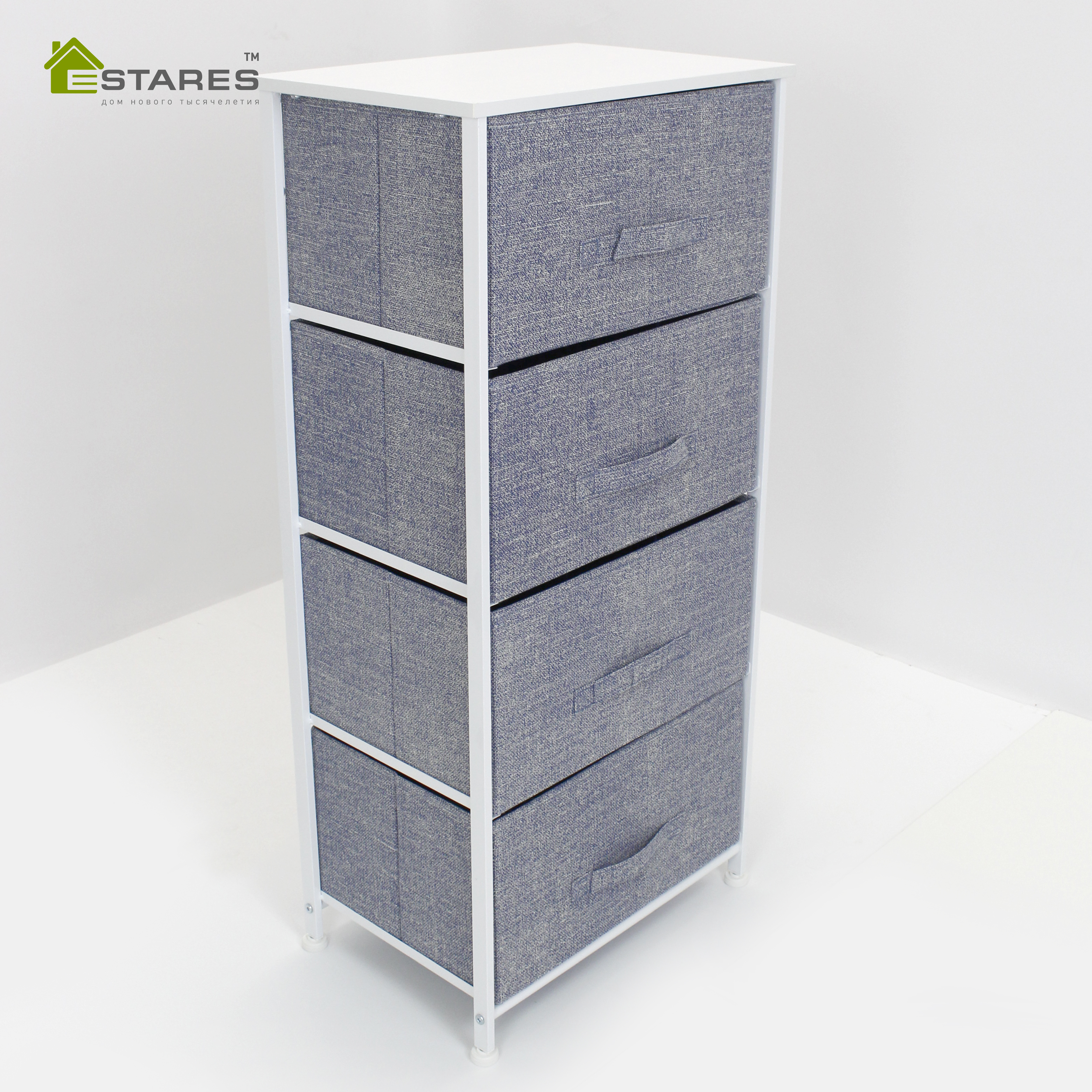 COMMOD novel 4F-4D-WHITE GRAY-45х30x95 комод-макси