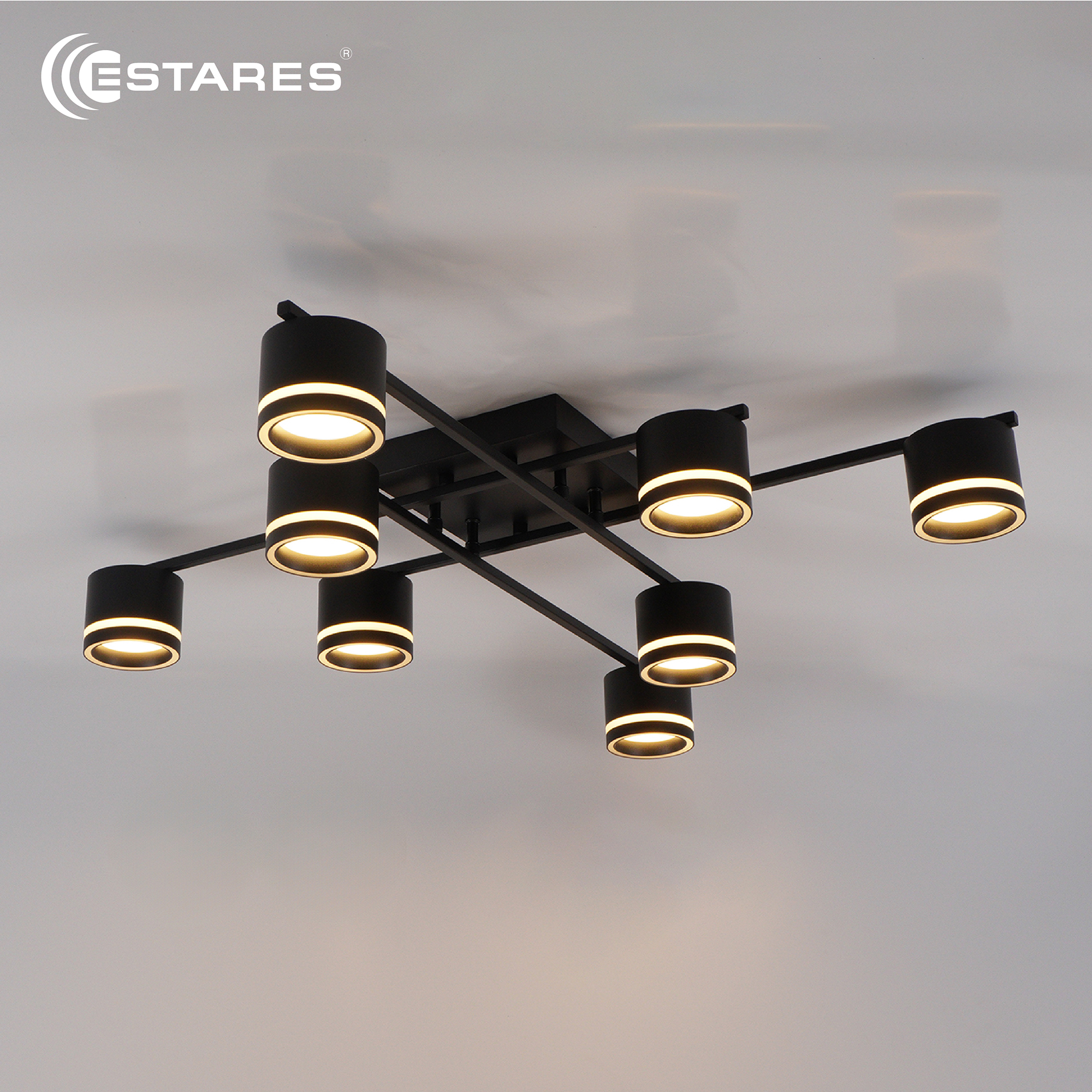 Люстра GELA 8xGX53 S-820x820x140-BLACK/WHITE-IP20