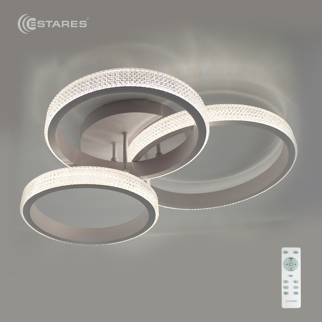 Управляемый светодиодный светильник RINGS akrilika 80W R-640-WHITE/CLEAR-220-IP20