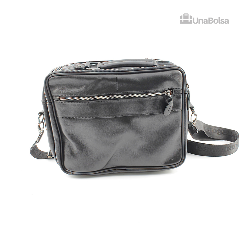 Сумка мужская из натуральной кожи UB-B310-290x230х90-black black-молния молния