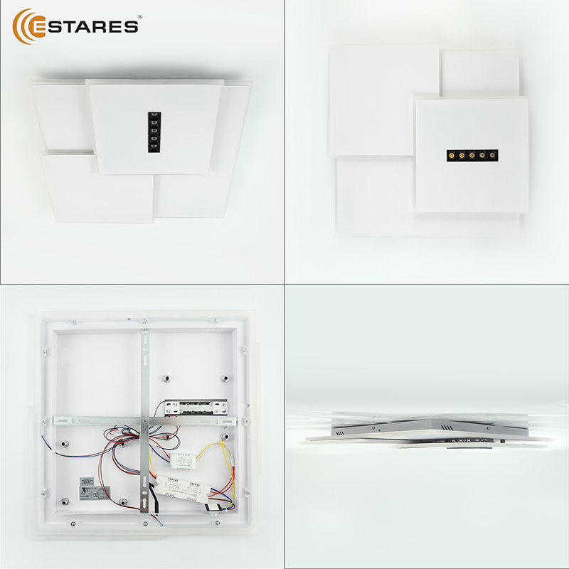 Управляемый светодиодный светильник STERREN 105W 3S 5DL-RC-520x535x55-WHITE BLACK WHITE-220-IP20