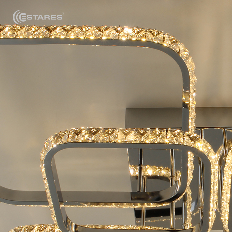 Управляемый светодиодный светильник VERSAL' 160W 8S-570X570X135-CHROME CRYSTALL-220-IP20