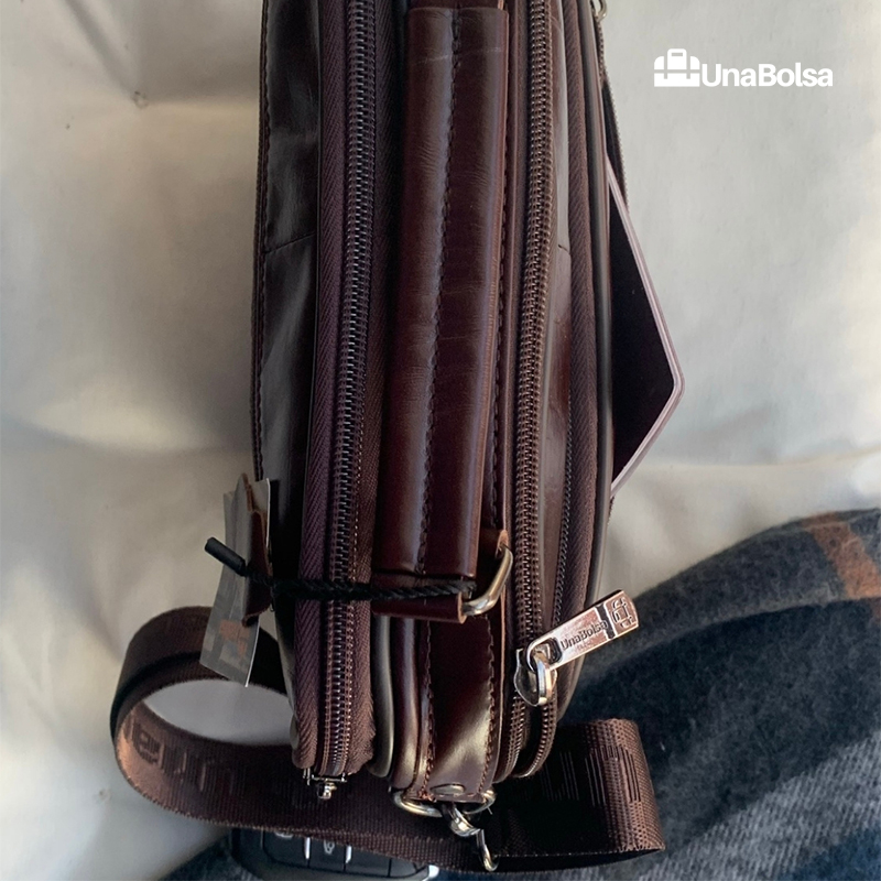 Сумка мужская из натуральной кожи UB-B222-240x190х90-brown brown-молния молния