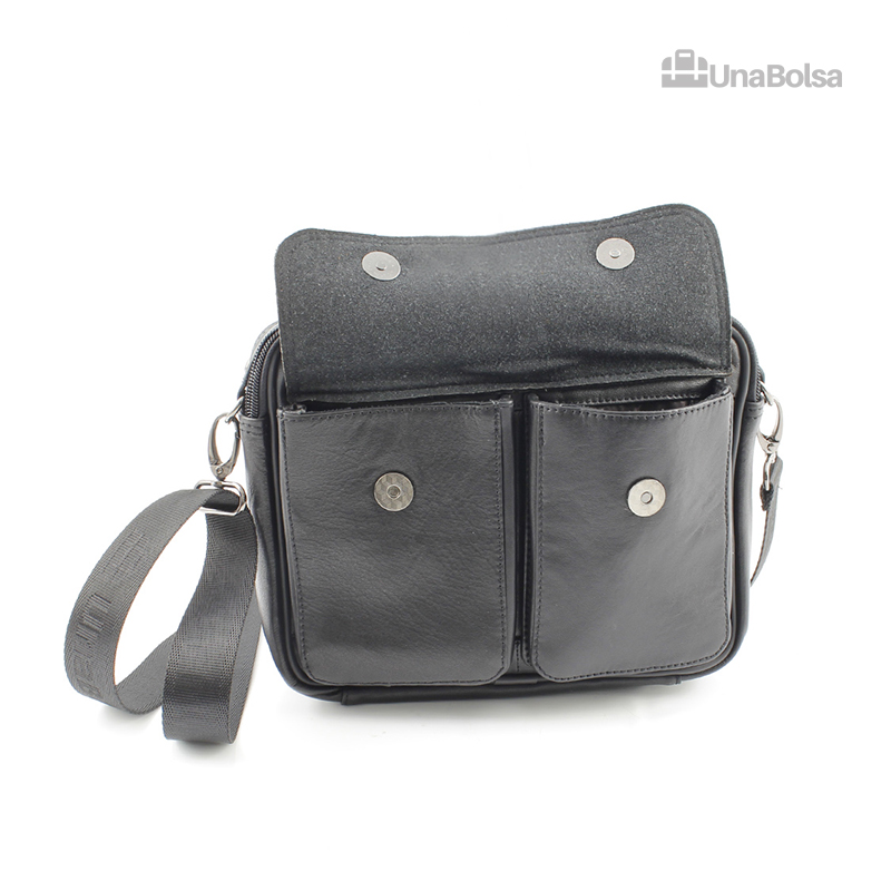Сумка мужская из натуральной кожи UB-B210-240x190х90-black black-молния магнит