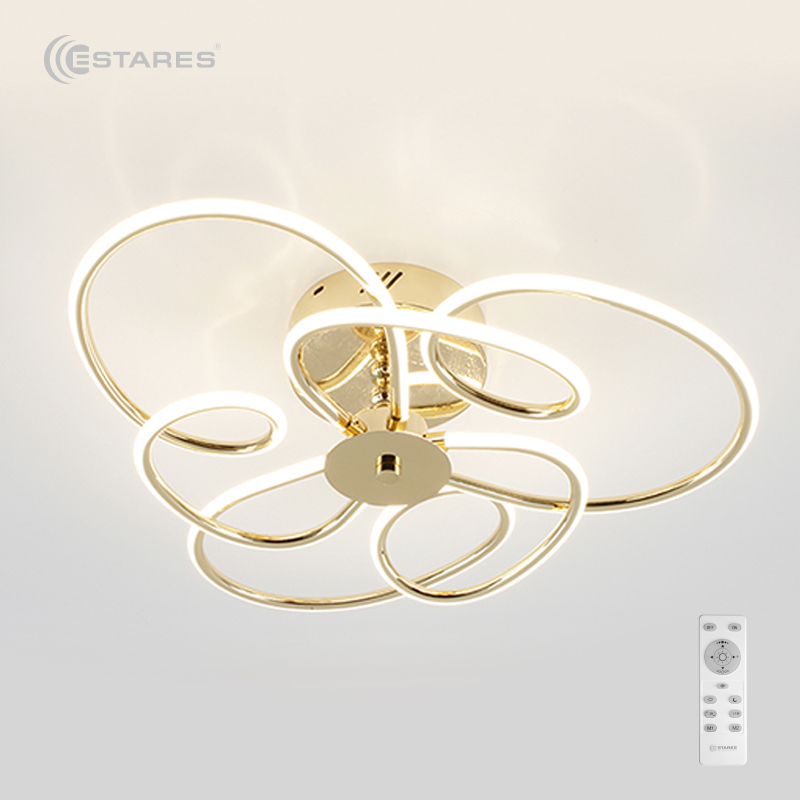 Управляемый светодиодный светильник BONITA 92W R-500x200-GOLD/OPAL-220-IP20