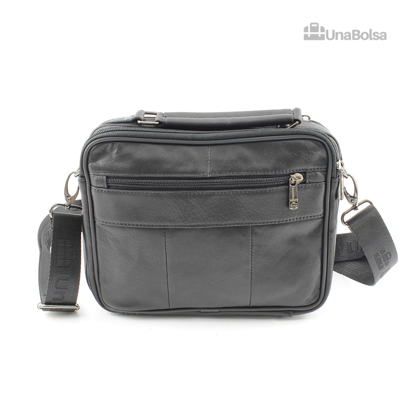 Сумка мужская из натуральной кожи UB-B210-240x190х90-black black-молния магнит