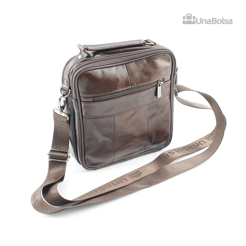 Сумка мужская из натуральной кожи UB-B208-195x215х90-brown brown-молния кнопка