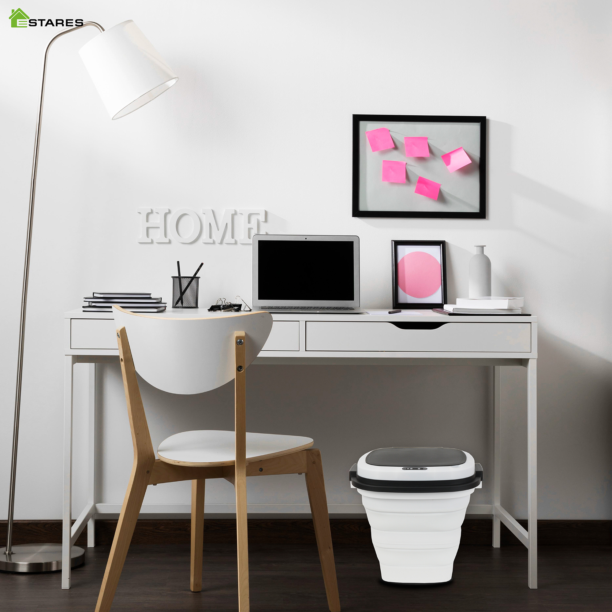Ведро складное сенсорное  ES-BC-CTsensor-8L-30x29x48 11-WHITE BLACK