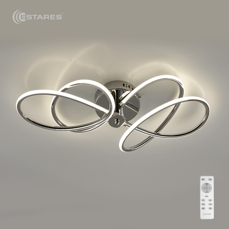 Управляемая светодиодная люстра MOON 70W 2R 620/320/150-RC-CHROME/OPAL-220-IP20