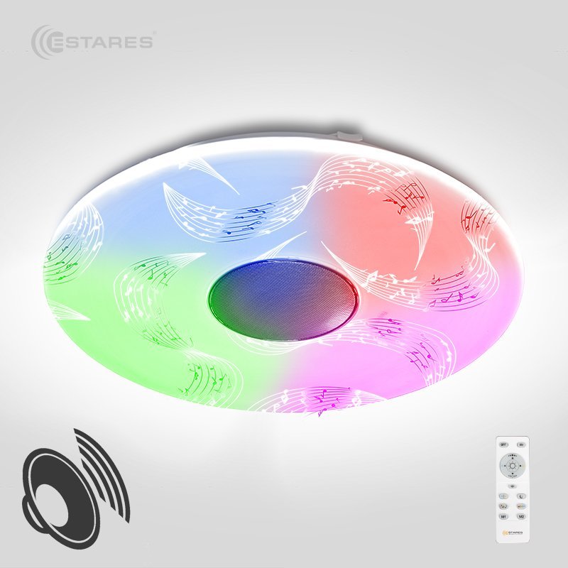  Управляемый светодиодный светильник a-play 60W RGB R-530-SHINY-220V-IP20 (муз.колонка + пульт)