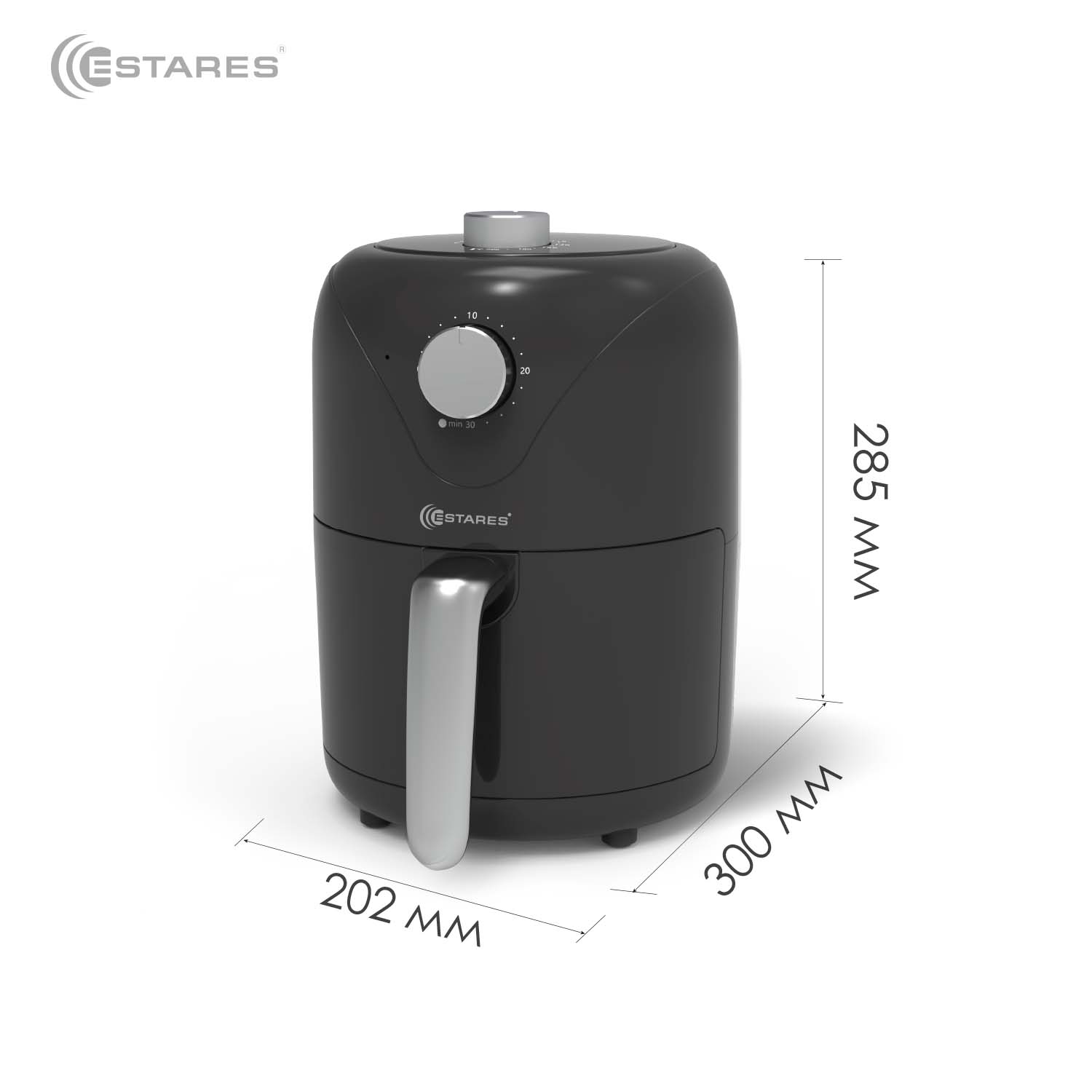 Аэрогриль EASYCOOK mini 900W-MT-220V-2.2L-202х300х285-black chrome